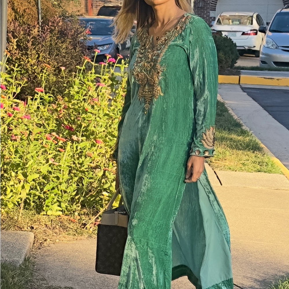 Velvet Silk Shirt and Silk Pants
